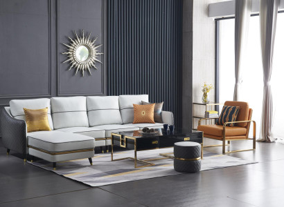 Modern sofa Corner sofa L-shape Coffee table Stool Corner sofa Upholstery Stool