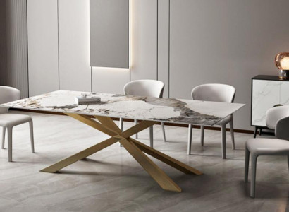 Design Living Tables Dining Room 180x90cm Furniture Table Dining table stainless steel x legs