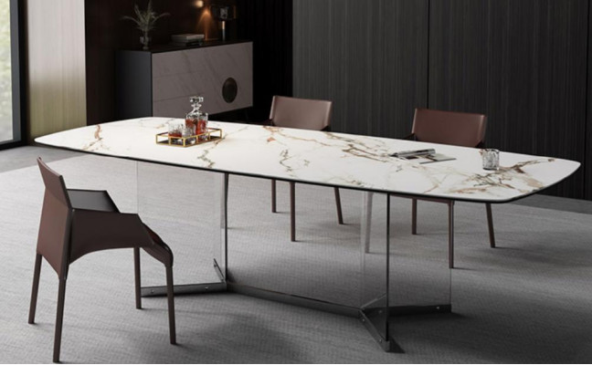 Dining room Living room Design Luxury Modern Tables Stainless Steel Legs Marmo Imitation new