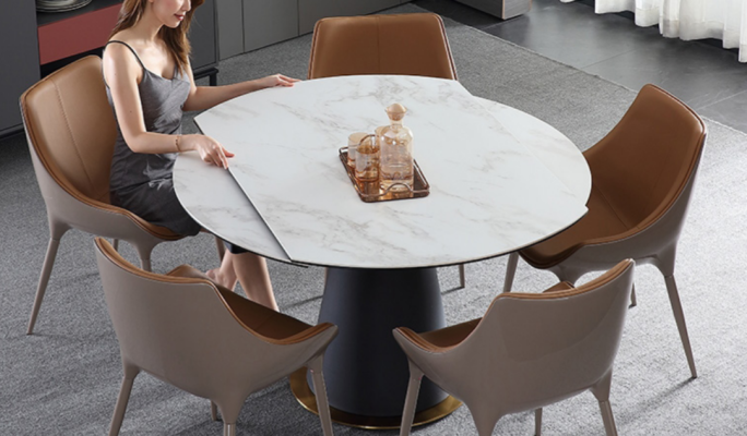 A stylish round dining table for your dining room in a modern style
