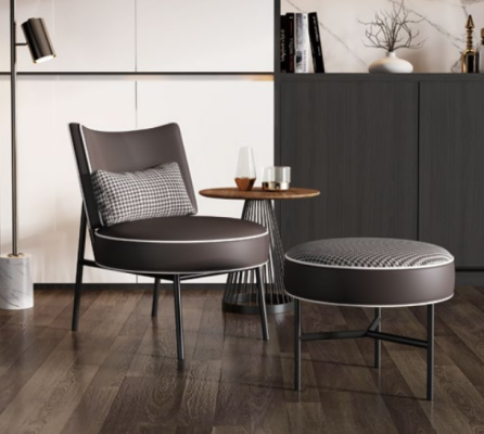 Armchair + Stool Club chair Lounge chair Cocktail chair Relax chair backrest