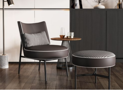 Armchair + Stool Club chair Lounge chair Cocktail chair Relax chair backrest
