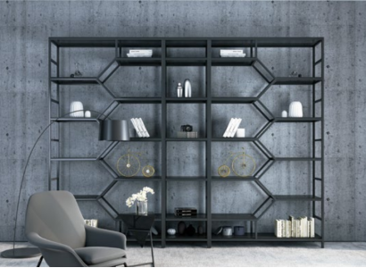 Metal Shelf Partition Designer Luxury Shelves Loft Style Wardrobe 3 Pieces set