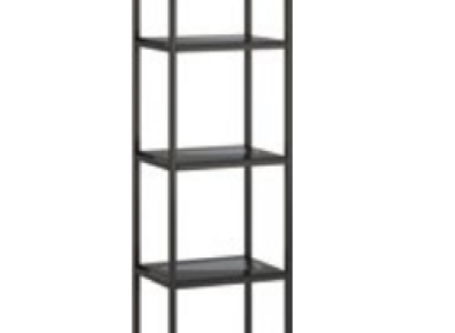 Shelf Glass Metal Standing Shelf in Modern Design in Black Living Room