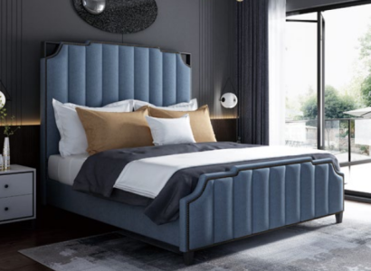 Luxury Bedroom Double bed Bed 150/180x200cm Leather Metal new Hotel
