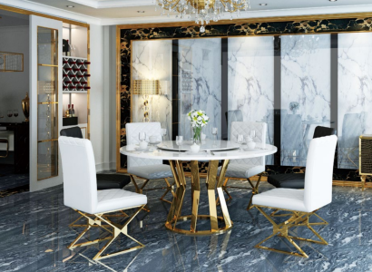 Round Dining Table 130cm Metal Round Conference Decoration Modern Tables