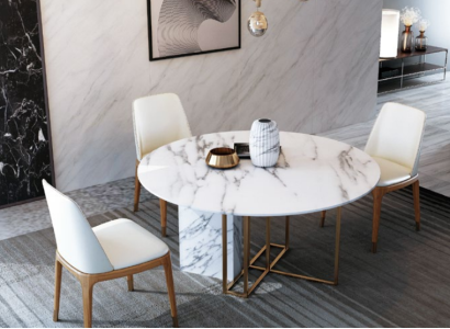 Design Dining table Wood with stainless steel elements Decorative Tables Dining room Furniture