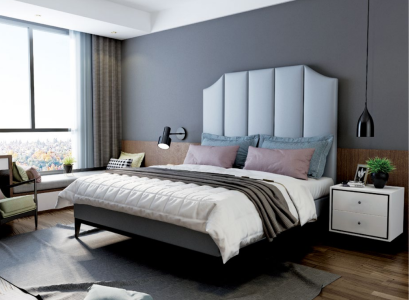 Bed Upholstery Design Luxury Double Hotel Beds Sleep Room Leather 180x200cm