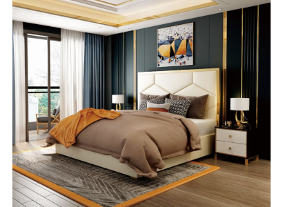 Bed Decoration Upholstery Design Luxury Double Hotel Beds Sleep Room Leather