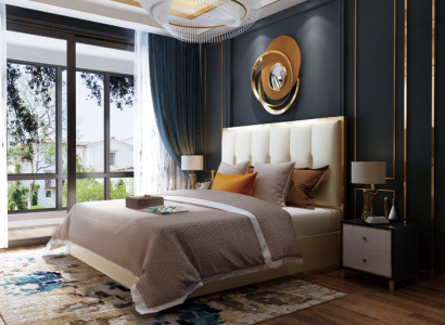 Luxury Design Leather Bed Metal Gold Beds Upholstery Hotel Bedroom