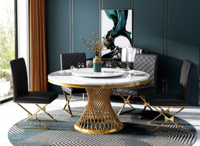 Italian Dining room Furniture Round Table + Armchair Dining Group Suite