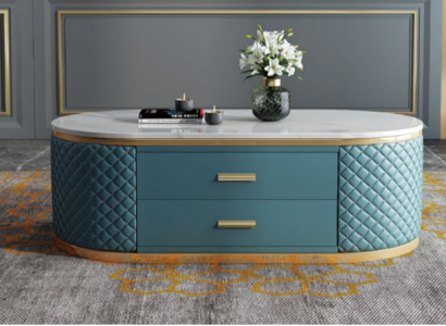 High-quality Living room Coffee tables - Oval Designer stainless steel Table Luxury