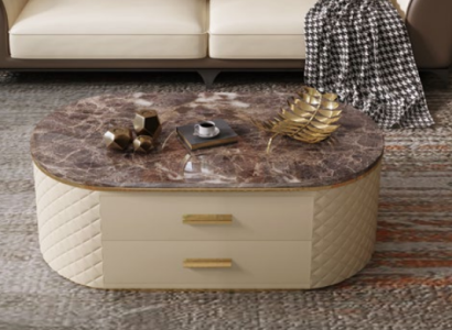 Design Coffee table Marble Stone Imitation Living Coffee Sofa Table Side