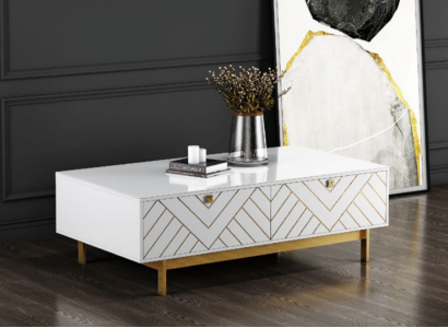 Elegant high gloss coffee table table stainless steel sofa side table USA luxury