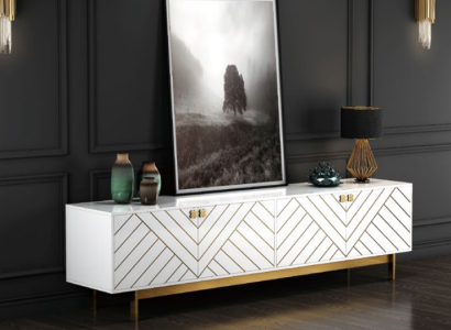 Noble high gloss Chest of drawers stainless steel sideboard Chests of drawers USA luxury class