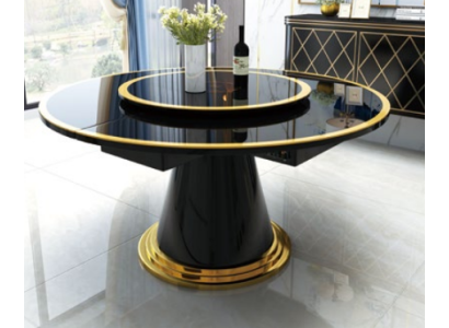 Luxury dining table round dining tables rotating living dining room decorative round table