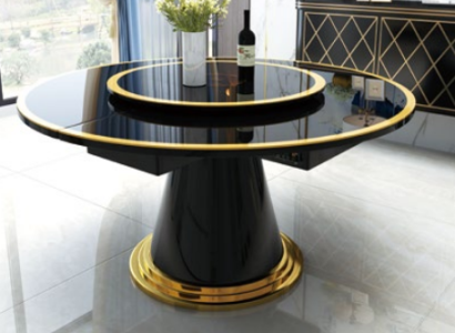 Luxury dining table round dining tables rotating living dining room decorative round table