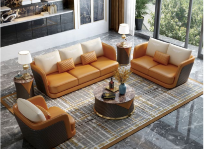 Noble luxury class living room set suite sofa couch upholstery 6 pieces.