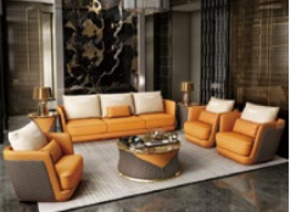 Noble luxury class living room set suite sofa couch upholstery 7 pieces. set