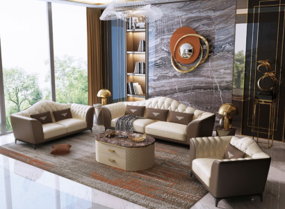 Complete set sofa set 3+2+1 design leather sofa leather suite couches