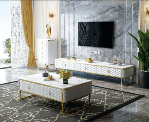 3-piece living room furniture set designer living room sideboard + coffee table