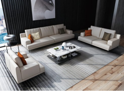 Modern white leather suite 3+2 seater living room exclusive couches 2 pieces.