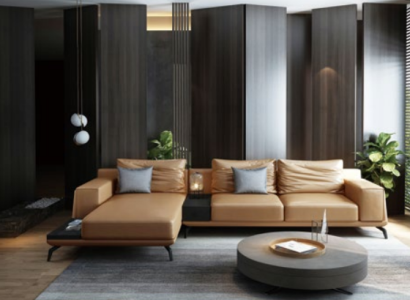 Living landscape L-shape Corner sofa Couch Design Leather Upholstery Suite Sofa