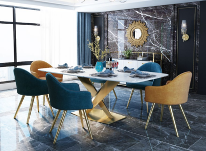 Dining table Italian Designer Furniture Office Conference Luxury Table Metal
