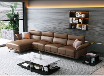Modern Living landscape Corner sofa Couch Upholstery Leather Seat Corner Suite