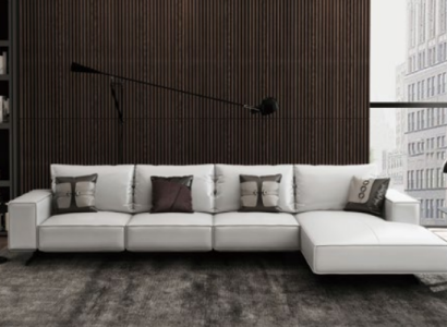 Modern Living landscape Corner sofa Couch Upholstery Leather Seat Corner Decoration Suite