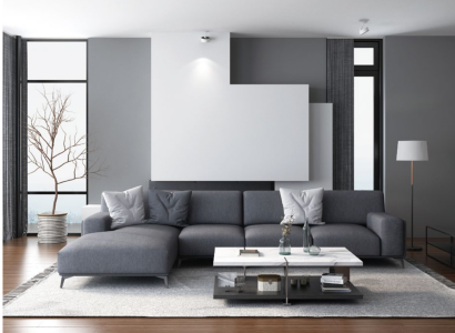 Living landscape L-shape Corner sofa Leather Couch Design Upholstery Suite Sofa