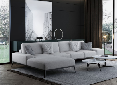 Italian Upholstery Seat Corner Leather Couch Modern Suite Living landscape