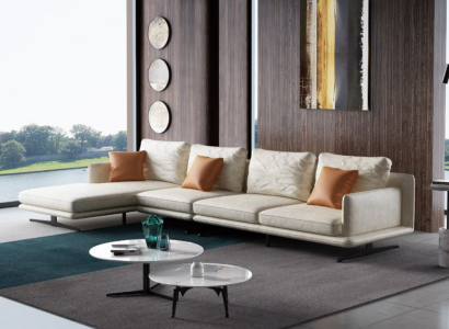 Living landscape Corner sofa L-shape Armchair Decoration Set Suite Modern Sofa Leather