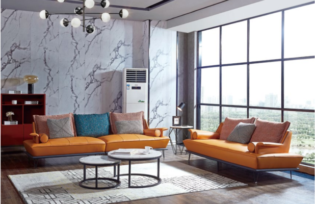 Italian Upholstery Seat Suite 4+2 Group Leather Couch Modern Sofa