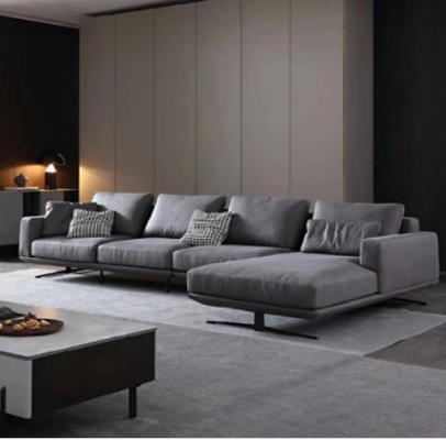 Italian style Living room Living Furniture L-shape Textile Corner suite seat pad