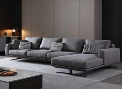Italian style Living room Living Furniture L-shape Textile Corner suite seat pad