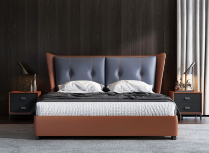 Italian Bedroom Beds Style Furniture designer Bed + 2 Bedside tables