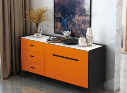 Italian Style Furniture High Chest of drawers Designer Wardrobe Cabinets Orange