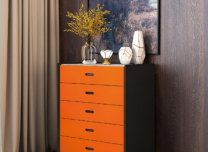 Italian Style Furniture High Chest of drawers Wardrobe Designer Cabinets Orange