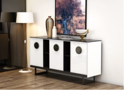 Designer Chest of drawers Sideboard Wardrobe Shelf Metal Luxury Living Room