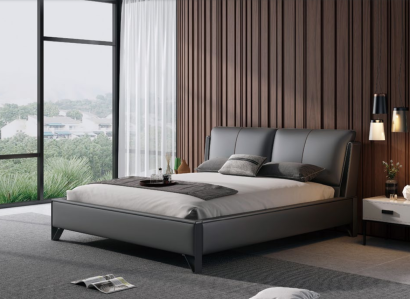 Decorative Bed Upholstery Design Luxury Double Hotel Beds Sleep Room Leather