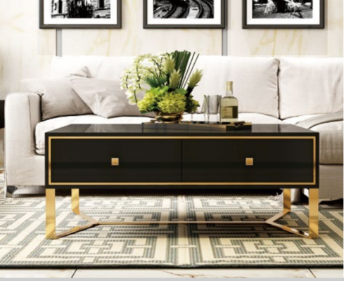 Italian designer furniture 2 pieces. Set Chest of drawers + Coffee table high gloss