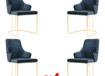 Chair group 4x Chairs Chair Fabric Blue Chairs Furniture Group Dining room