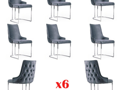 Dining room Chairs Chesterfield Armchair Modern Suite 6x Chair Set Group new