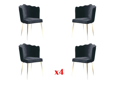 Dining room Set Dining set Modern stainless steel 4-piece Set Chair Suite