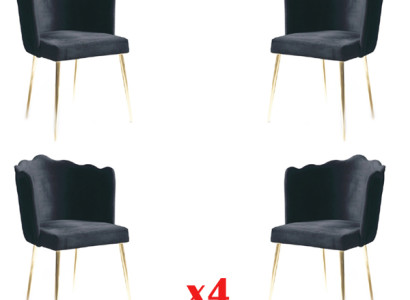 Dining room Set Dining set Modern stainless steel 4-piece Set Chair Suite