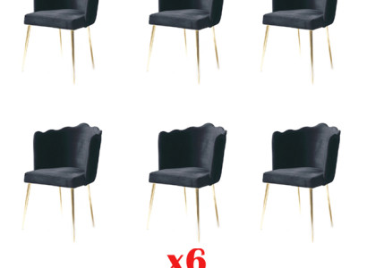 Group Suite 6 Chairs Set Textile Upholstery Seat stainless steel Dining room