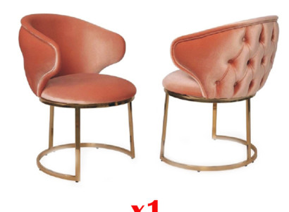 Dining room Chairs stainless steel Luxury Armchair Pink Armchair Living room