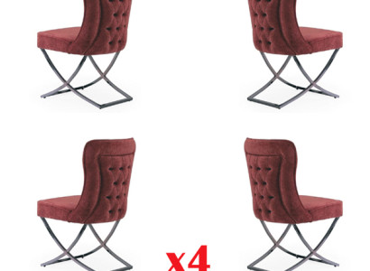 Dining room Chairs Suite Armchair Design 4x Chairs Set Group Upholstery