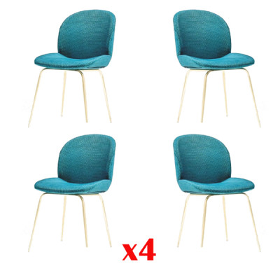Upholstered Dining room Chairs 4x Chair Group Suite Fabric Design